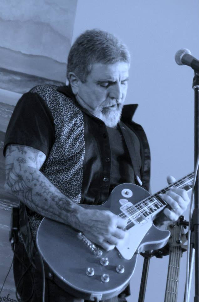 Fran jamming on the guitar