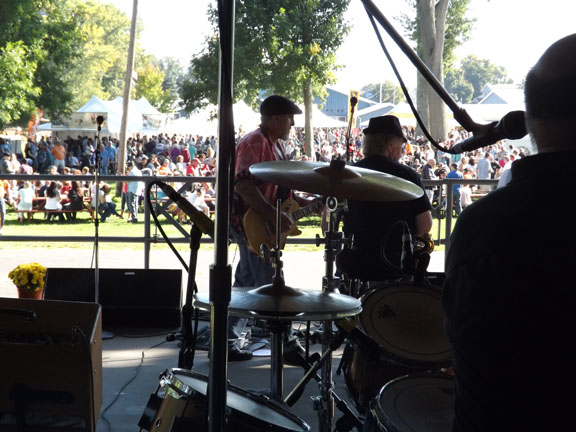 band on stage at wine festival